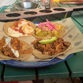 Nixtaco - (Clockwise from top left): Shrimp matzalan, chk mole, short ribs, chicharron. - Mexican Near Me - Roseville, California Nixtaco - (Clockwise from top left): Shrimp matzalan, chk mole, short ribs, chicharron. - Mexican Near Me - Roseville, California