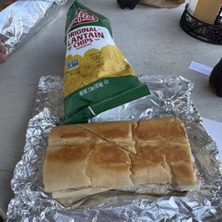 Small and large Cuban with plantain chips
