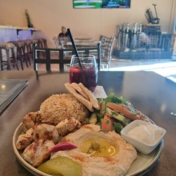 Dvine Mediterranean Experience - Corona Tuscany - Chicken Kebab Plate - Mediterranean Near Me - Corona, California