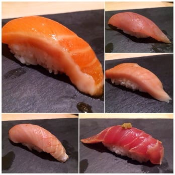 Gintei - Omakase: White Salmon, King Salmon, Soy Marinated Tuna, Hamachi & Tombo from Hawaii | 1 of 4 sets (20 piece - $50) - Japanese Near Me - San Bruno, California Gintei - Omakase: White Salmon, King Salmon, Soy Marinated Tuna, Hamachi & Tombo from Hawaii | 1 of 4 sets (20 piece - $50) - Japanese Near Me - San Bruno, California