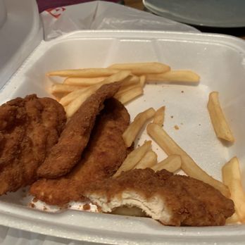 Pub 97 - Chicken finger platter. One missing chicken finger and about 6 more fries. $14 - Bars Near Me - Groveland, Massachusetts
