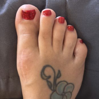 Orchid Nails & Spa - Valentines red pedicure - Nail Salons Near Me - Roseville, California