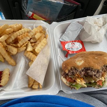 Bobs Carry Out Pileem Up - Bacon cheeseburger with everything. - Burgers Near Me - Charlotte, North Carolina
