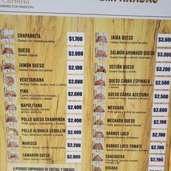 Santa Carmela - Menu as of January 2024
