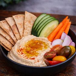 Argus - hummus plate vegitarian, vegan, gluten free items are available