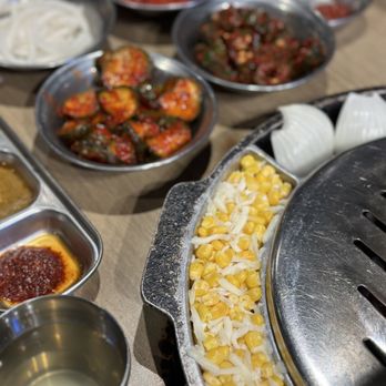 Ari Korean BBQ - Banchan + corn cheese - Korean Near Me - Carrollton, Texas