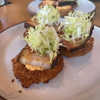 Yardbird Table & Bar - Green tomato with pork belly - Southern Near Me - Miami Beach, Florida Yardbird Table & Bar - Green tomato with pork belly - Southern Near Me - Miami Beach, Florida