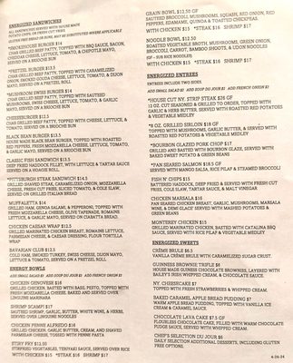Menu photo 1 Energized Dining Butler, PA