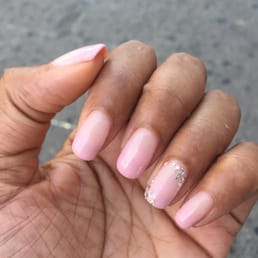 Ombré pink with jewel dusting. Ombré pink with jewel dusting.