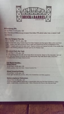 Menu photo 4 Brick And Barrel Cleveland, OH