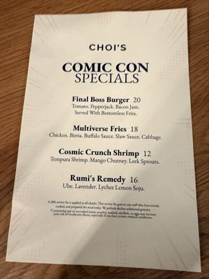 Menu photo 5 Choi's San Diego, CA