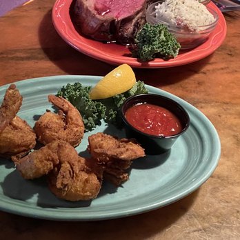 Flamingo Grill - Fried shrimp and 12 oz prime rib - Seafood Near Me - Myrtle Beach, South Carolina