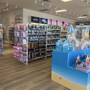 Miniso - Inside store - displays of different brands examples: Hello Kitty and friends, candy, makeup, and more - Toy Stores Near Me - Las Vegas, Nevada