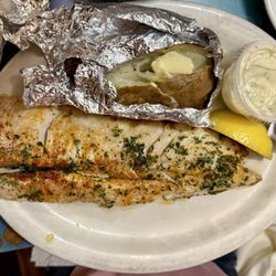 Hut Inn - Broiled whitefish dinner