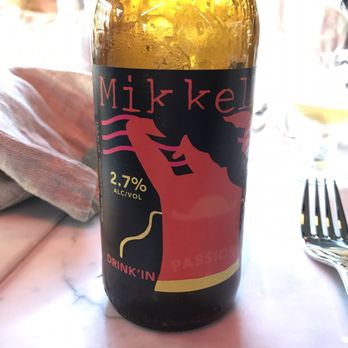 Restaurang CG - (almost) non-alcoholic beer from Mikkeler. Lots of citrus and great pairing with the beef eye filet tartar! - Bars Near Me - Luleå, BD