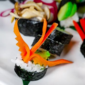 Seabutter - Veggie Roll with Carrot Bird Art - Japanese Near Me - Beverly Hills, California Seabutter - Veggie Roll with Carrot Bird Art - Japanese Near Me - Beverly Hills, California