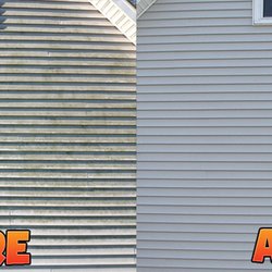 Noble Window Cleaning - We remove mold from your homes exterior vinyl "Ask us about our Soft Wash Cleaning"