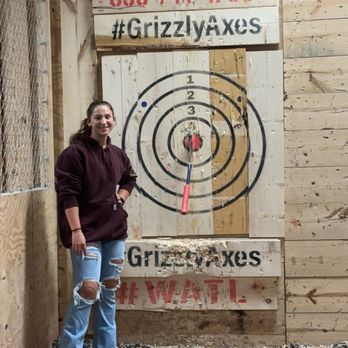 Grizzly Axes - Our daughter's friend won the title of "big axe champion" - Axe Throwing Near Me - Pensacola, Florida Grizzly Axes - Our daughter's friend won the title of "big axe champion" - Axe Throwing Near Me - Pensacola, Florida