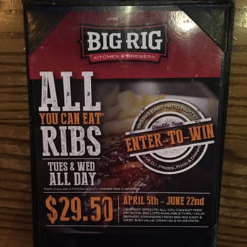 Big Rig Kitchen and Brewery - Yes, all you can eat ribs on until June!  Good times! - Breweries Near Me - Ottawa, Ontario