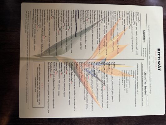 Menu photo 1 Kittiwat Thai Kitchen Frederick, MD