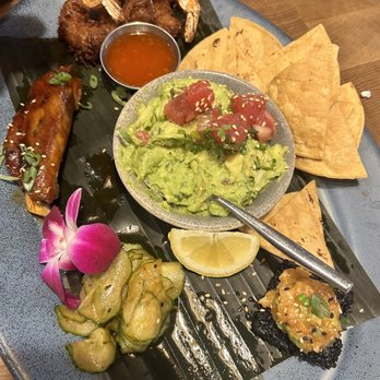 Pacific Catch - Pupu platter after my husband snagged a few items from it.  The poke guacamole was my favorite. - Seafood Near Me - Walnut Creek, California