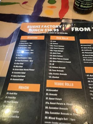 Menu photo 1 Sushi Factory Melbourne, FL Menu photo 1 Sushi Factory Melbourne, FL