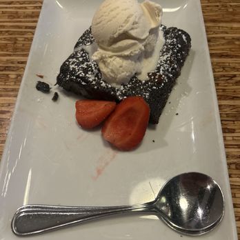 The Grove Wine Bar & Kitchen - Brownie with ice cream - New American Near Me - Cedar Park, Texas The Grove Wine Bar & Kitchen - Brownie with ice cream - New American Near Me - Cedar Park, Texas