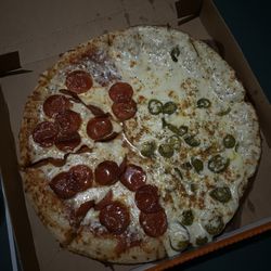 Little Caesar's - Half pepperoni half jalapeño cheese sticks