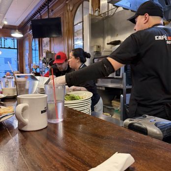 Cafe Bonjour - Sitting at the counter - Breakfast & Brunch Near Me - Boston, Massachusetts
