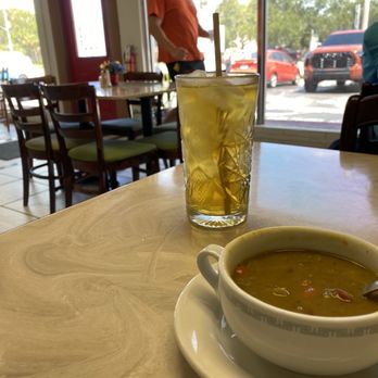 Peace in the Garden Cafe - Iced green tea and split pea soup - Breakfast & Brunch Near Me - Rockledge, Florida