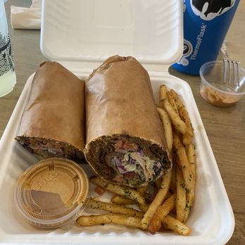 Spitz - Studio City - Beef and lamb Zesty Feta Doner Wrap Combo Meal (side of fries) - Mediterranean Near Me - Studio City, California Spitz - Studio City - Beef and lamb Zesty Feta Doner Wrap Combo Meal (side of fries) - Mediterranean Near Me - Studio City, California