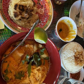 Oma's Hideaway - * Roti Canai & squash curry * Coconut rice * Spicy Katong Laksa * - Asian Fusion Near Me - Portland, Oregon