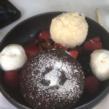 Makoto - Hot chocolate warm and filled with chocolate + delicious vanilla ice cream and berries - Japanese Near Me - Miami Beach, Florida