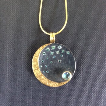 Ormachea Jewelry - My latest piece from Ormachea's ... 18K gold and oxidized silver with a moonstone and blue diamonds for the stars. Exquisite! - Jewelry Near Me - Ventura, California Ormachea Jewelry - My latest piece from Ormachea's ... 18K gold and oxidized silver with a moonstone and blue diamonds for the stars. Exquisite! - Jewelry Near Me - Ventura, California