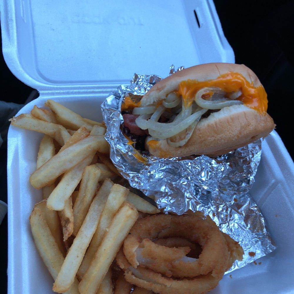 Cook Out - hot dog and french fries in a styrofoam container - Fast Food Near Me - Cordele, Georgia Cook Out - hot dog and french fries in a styrofoam container - Fast Food Near Me - Cordele, Georgia