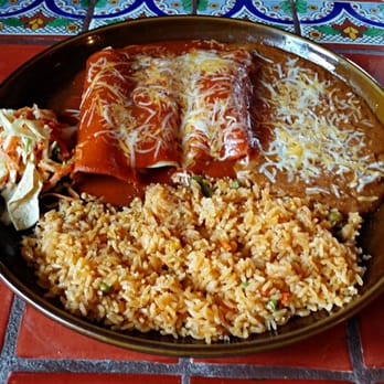 Hacienda Tequila - Three Chicken Enchiladas with Rice and Beans - Mexican Near Me - Clovis, California Hacienda Tequila - Three Chicken Enchiladas with Rice and Beans - Mexican Near Me - Clovis, California