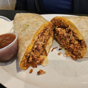 Frank's Downtown Cafe - Chorizo and potato breakfast burrito. Super cheesy and filling! - Cafes Near Me - Manteca, California Frank's Downtown Cafe - Chorizo and potato breakfast burrito. Super cheesy and filling! - Cafes Near Me - Manteca, California
