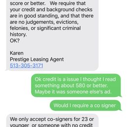 Conversation between leasing agent and myself Conversation between leasing agent and myself