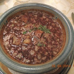 Brauerei Landwehrbräu - Blutwurstsuppe mit Brotkrumen