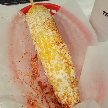 The Taco Stand - Corn with cheese and chili - Food Stands Near Me - La Jolla, California