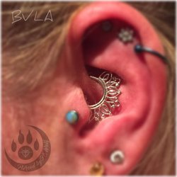 Puncture Theory Body Piercing - Custom daith piercing with an incredible piece of palladium white gold