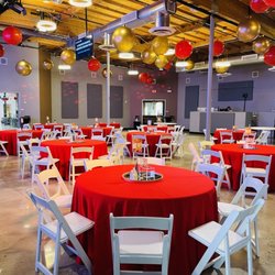 Party Rental Bros - Christmas Event. December 2022. Tables, Chairs and Linens.
