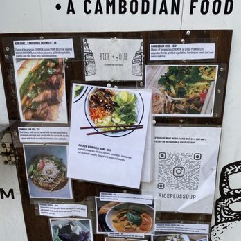 Rice+Soup - a menu on a door - Food Trucks Near Me Rice+Soup - a menu on a door - Food Trucks Near Me