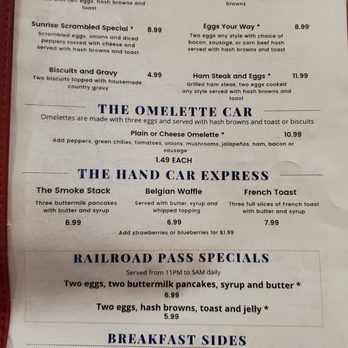Iron Rail Café - Menu pg 1 - Diners Near Me - Henderson, Nevada
