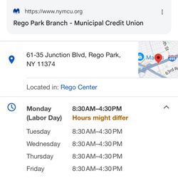 Municipal Credit Union - What's online about the bank hours