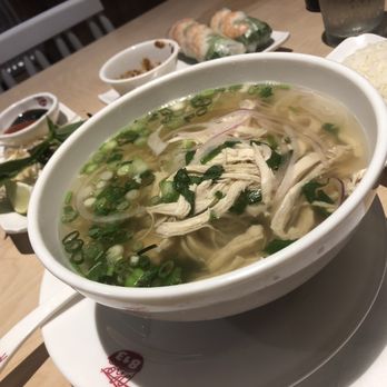 Pho 813 - Pho Chicken, side of rice and shrimp spring rolls. - Vietnamese Near Me - Orlando, Florida Pho 813 - Pho Chicken, side of rice and shrimp spring rolls. - Vietnamese Near Me - Orlando, Florida