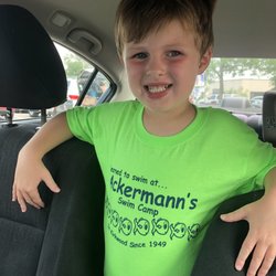 Ackermann's Swim Program - My son loving his Ackermann Camp shirt!