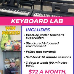 After School Conservatory - Does your child struggle to practice at home?
Do you not own or have the space to own a piano or keyboard?
Join ASC's Keyboard Lab!