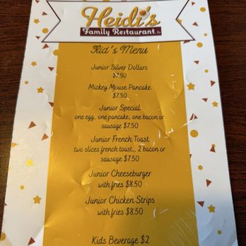 Heidi's Family Restaurant - Kid's Menu - Breakfast & Brunch Near Me - Anchorage, Alaska Heidi's Family Restaurant - Kid's Menu - Breakfast & Brunch Near Me - Anchorage, Alaska