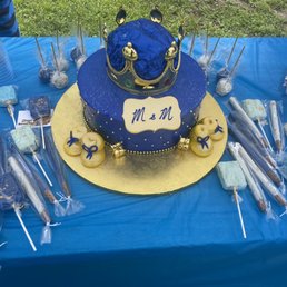 The cake is made by Heavens Bakery, $120. All other treats around the cake were bought separately by another baker. The cake is made by Heavens Bakery, $120. All other treats around the cake were bought separately by another baker.